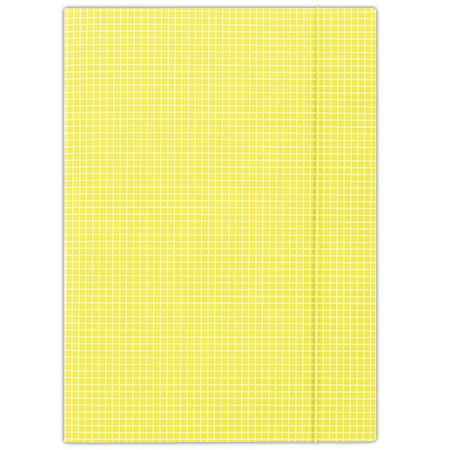Teczka z gumką DONAU, karton, A4, 400gsm, 3-skrz., żółta w kratę