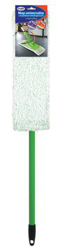 Mop płaski GROSIK, uniwersalny z mikrofibry, z trzonkiem teleskopowym, 1 szt. mix kolorów
