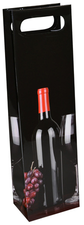 Torebka na alkohol OFFICE PRODUCTS, laminowana, 12x8x41,5cm, z rączką, mix wzorów