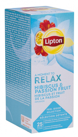 Herbata LIPTON Relax, hibiskus marakuja, 25 torebek