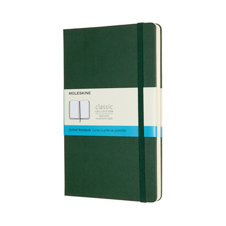 Notes MOLESKINE Classic L (13x21cm) w kropki, twarda oprawa, myrtle green, 240 stron, zielony