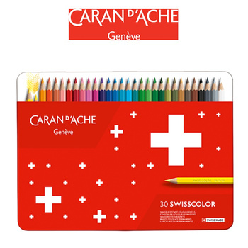 Kredki CARAN D'ACHE Swisscolor, metalowe pudełko, 30 szt.