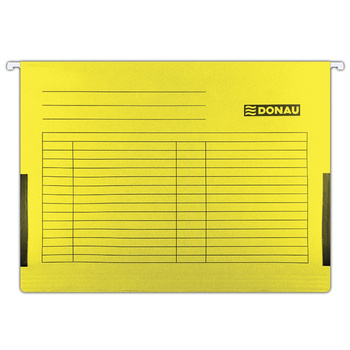 Teczka zawieszkowa DONAU z boczkami, A4, 230gsm, żółta