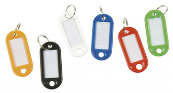 Zawieszki na klucze Q-CONNECT, 50x22mm, 100szt., niebieskie