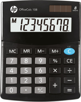 Kalkulator biurowy HP-OC 108/INT BX, 8-cyfr. wyświetlacz, 125x101x33mm, czarny