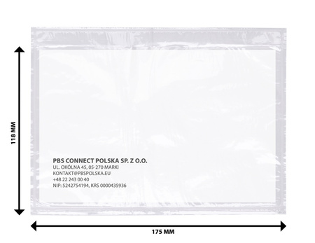 Koperta/przylga kurierska OFFICE PRODUCTS, C6, 500szt., transparentna