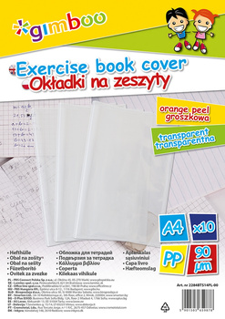 Okładka na zeszyt GIMBOO, groszkowa, A4, 90mikr., transparentna