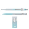 Zestaw długopis 849 + ołówek 844 Caran d’Ache Blue Lagoon, w etui, błękitno-szary