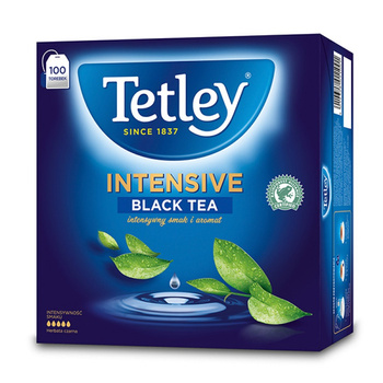 Herbata TETLEY Intensive Black, 100 torebek, z zawieszką