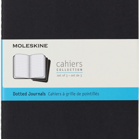 Zestaw 3 Zeszytów MOLESKINE Cahier Journals L (13x21cm) w kropki, 80 stron, czarny