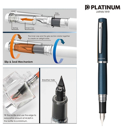 Pióro wieczne PLATINUM Procyon Deep Sea, M, niebieskie