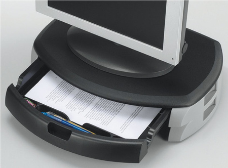 Podstawa pod monitor Q-CONNECT, z szufladą, 450x113x315mm, czarno-szara