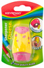Temperówka KEYROAD Cheese, plastikowa, podwójna, z pojemnikiem, blister, mix kolorów