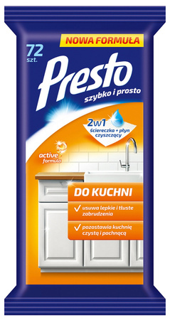 Ściereczki gospodarcze PRESTO, do kuchni, 72szt., białe