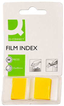 Zakładki indeksujące Q-CONNECT, PP, 25,4x43,7mm, 50 kart., żółte