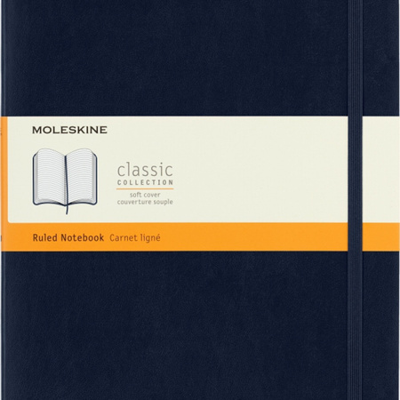 Notes MOLESKINE XL (19x25cm) w linie, miękka oprawa, sapphire blue, 192 strony, niebieski