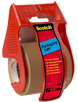 Mini dyspenser do taśm SCOTCH® (C.5020.D), w zestawie taśma pakową, 48mmx20,3m, czerwony