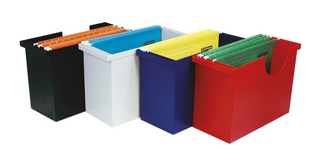 Mini archiwum DONAU z 5 teczkami, plastikowe, szare