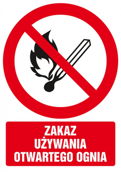 Znak TDC, Zakaz używania otwartego ognia