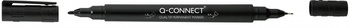 Marker do płyt CD/DVD Q-CONNECT, Dual, 0,4mm i 1 mm (linia), czarny