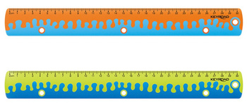 Linijka z uchwytem KEYROAD Coral, 30 cm, pakowane w display, mix kolorów