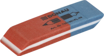 Gumka wielofunkcyjna DONAU, 57x19x8mm, niebiesko-czerwona