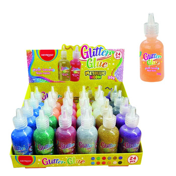 Klej brokatowy KEYROAD, 30g, display, mix kolorów