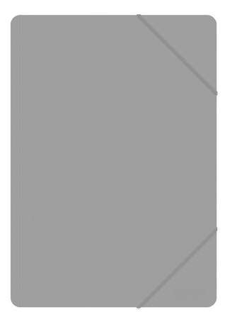 Teczka z gumką OFFICE PRODUCTS, A4, PP, 500mikr., 3-skrz., szara