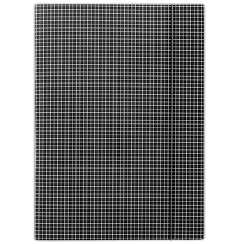 Teczka z gumką DONAU, karton, A4, 400gsm, 3-skrz., czarna w kratę