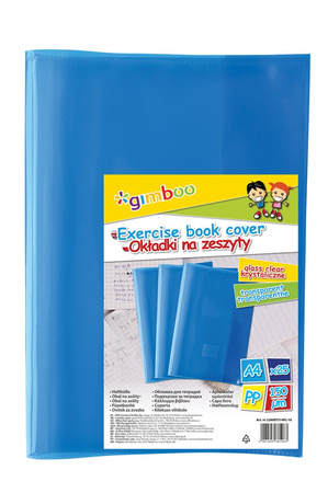 Okładka na zeszyt GIMBOO, krystaliczna, A4, 150mikr., niebieska