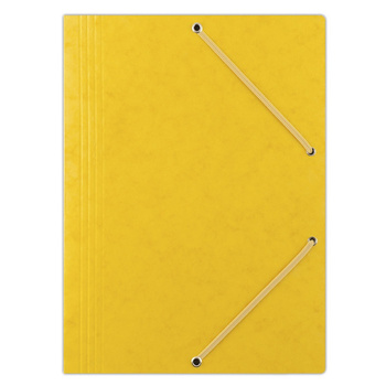 Teczka z gumką DONAU, preszpan, A4, 390gsm, 3-skrz., żółta