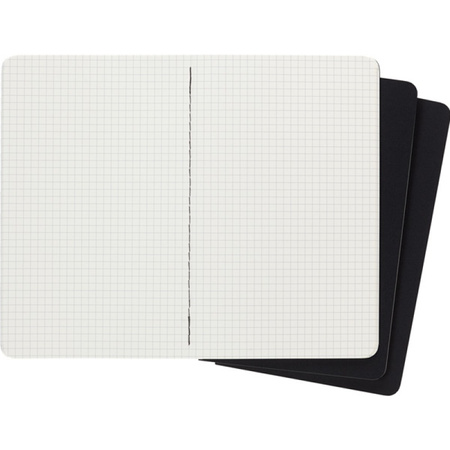 Zestaw 3 Zeszytów MOLESKINE Cahier Journals L (13x21cm) w kratkę, 80 strony, czarny