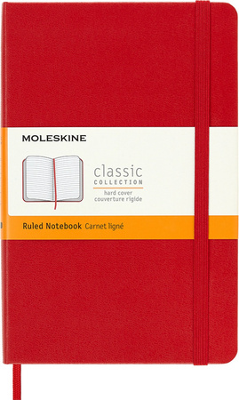 Notes MOLESKINE Classic M, 11,5x18 cm, w linie, twarda oprawa, scarlet red, 208 stron, czerwony