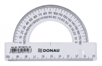 Kątomierz DONAU, 10cm, 180°, transparentny