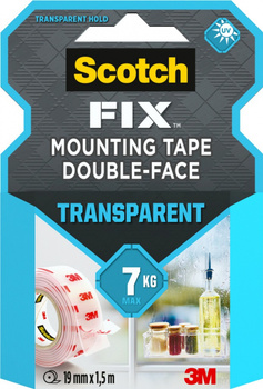 Taśma montażowa SCOTCH®, 19mm x 1,5m, transparentna