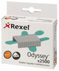 Zszywki REXEL Odyssey, 9mm, 2500szt., wysokowydajne, srebrne