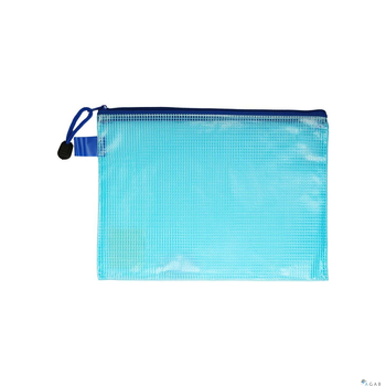 Teczka PCV Titanum A5 pozioma na zamek transparentna niebieska (ZBWA5) 302276 koperta wzmocniona  PP suwak