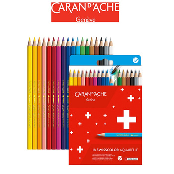 Kredki akwarelowe CARAN D'ACHE Swisscolor, kartonowe pudełko, 18 szt.