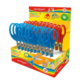 Nożyczki szkolne KEYROAD, 13 cm, dla leworęcznych, display, mix kolorów