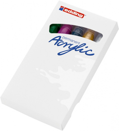 Marker akrylowy e-5100 EDDING, 2-3 mm, 5 szt., mix kolorów