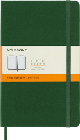 Notes MOLESKINE Classic L (13x21cm) w linie, twarda oprawa, myrtle green, 240 stron, zielony