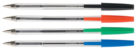 Długopis Q-CONNECT z wymiennym wkładem 0,7mm (linia), zawieszka, czarny