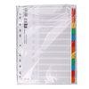 Przekładki OFFICE PRODUCTS, karton, A4, 227x297mm, 12 kart, lam. indeks, mix kolorów