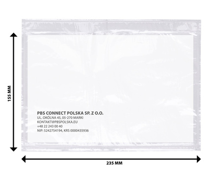 Koperta/przylga kurierska OFFICE PRODUCTS, C5, 500szt., transparentna