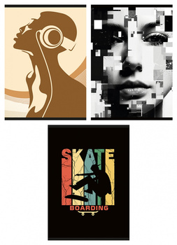 Zeszyt szkolny GIMBOO, A4, w kratkę, 60 kart., 70gsm, mix wzorów