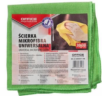 Ścierka uniwersalna OFFICE PRODUCTS, mikrofibra, gr. 240g/mkg, 30x30cm, mix kolorów