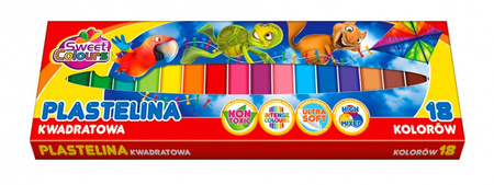 Plastelina SWEET COLOURS, kwadratowa, 18 kolorów