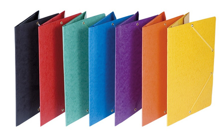 Teczka z gumką DONAU, preszpan, A4, 390gsm, 3-skrz., żółta