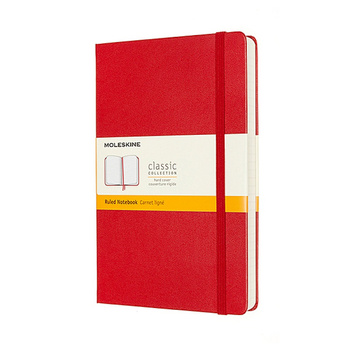 Notes MOLESKINE Classic L (13x21 cm), w linie, twarda oprawa, scarlet red, 400 stron, czerwony