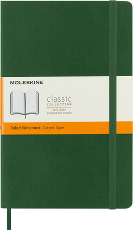 Notes MOLESKINE L (13x21cm) w linie, miękka oprawa, myrtle green, 192 strony, zielony